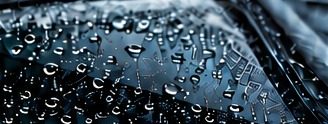 Gotas de agua resbalando sobre un cristal tratado